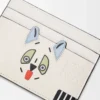 Portacarte Futurist Cat in pelle di vitello classica Soft White