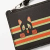 Portacarte portamonete Futurist Cat in classica pelle di vitello Dark Taupe/Orange