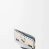 Portacarte portamonete Futurist Cat in classica pelle di vitello Soft White