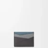 Portacarte Puzzle in pelle di vitello classica Asphalt Grey/Storm Blue