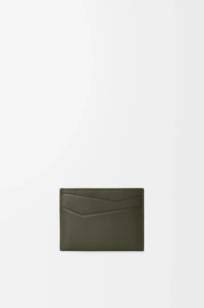 Portacarte Puzzle in pelle di vitello classica Dark Khaki