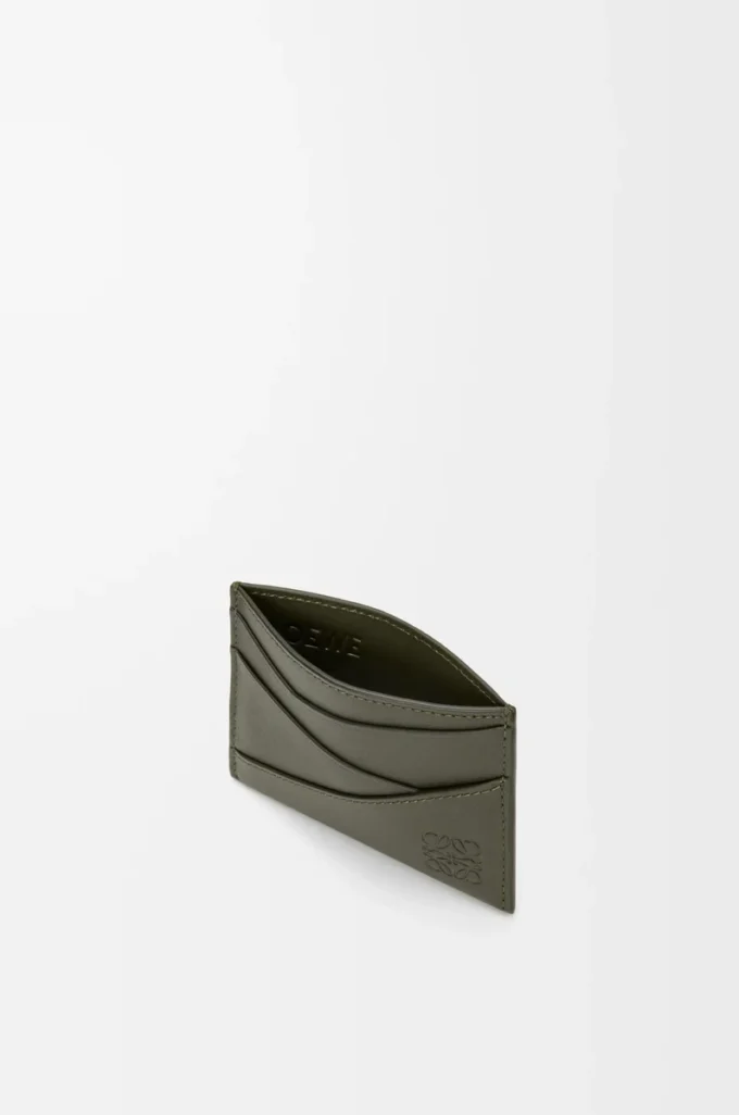 Portacarte Puzzle in pelle di vitello classica Dark Khaki