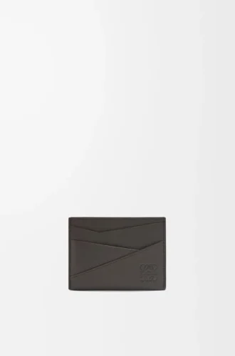Portacarte Puzzle in pelle di vitello classica grigio scuro