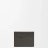 Portacarte Puzzle in pelle di vitello classica grigio scuro