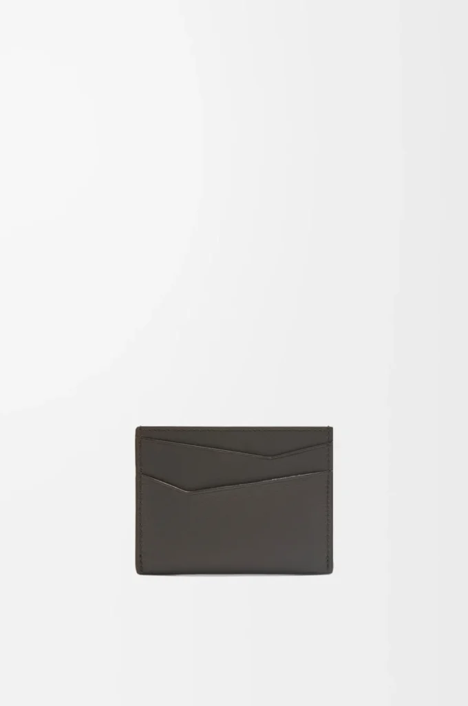 Portacarte Puzzle in pelle di vitello classica grigio scuro