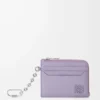 Portacarte quadrato Anagram in pelle di vitello martellata Dirty Mauve
