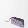 Portacarte quadrato Anagram in pelle di vitello martellata Dirty Mauve