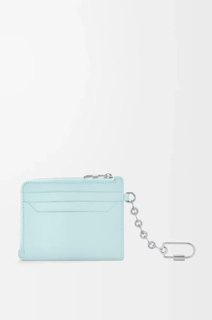 Portacarte quadrato Anagram in pelle di vitello martellata Frozen