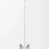 Portachiavi Futurist Cat in pelle di vitello bianco/blu Portachiavi Futurist Cat in pelle di vitello bianco/blu
