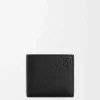 Portafoglio bifold in morbida pelle di vitello martellata Nero