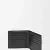 Portafoglio bifold in morbida pelle di vitello martellata Nero