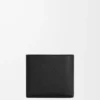 Portafoglio bifold in morbida pelle di vitello martellata Nero