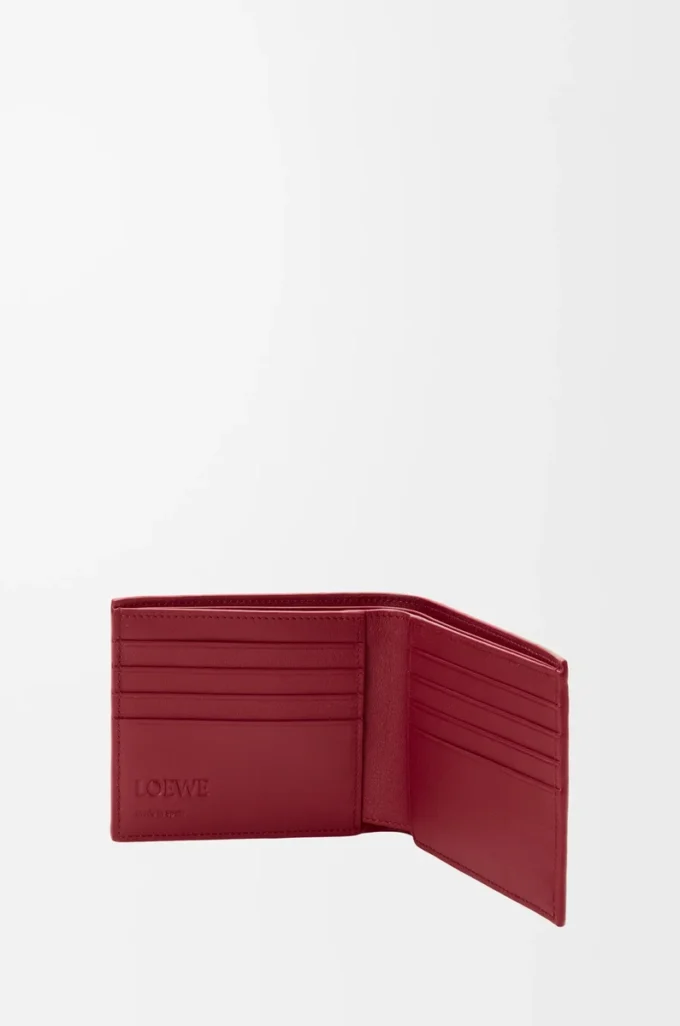 Portafoglio bifold in pelle di vitello classica Rosso bruciato Portafoglio bifold in pelle di vitello classica Rosso bruciato