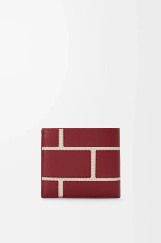 Portafoglio bifold in pelle di vitello classica Rosso bruciato Portafoglio bifold in pelle di vitello classica Rosso bruciato