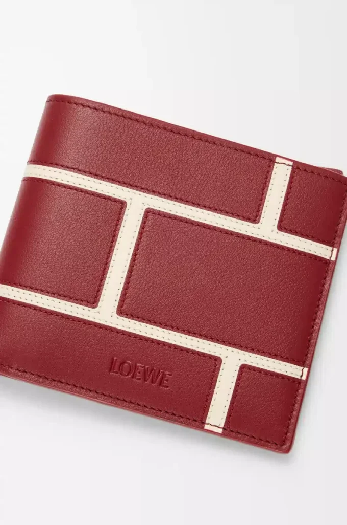 Portafoglio bifold in pelle di vitello classica Rosso bruciato Portafoglio bifold in pelle di vitello classica Rosso bruciato