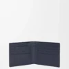 Portafoglio bifold in pelle di vitello classica testurizzata Deep Navy Portafoglio bifold in pelle di vitello classica testurizzata Deep Navy
