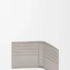 Portafoglio bifold in pelle di vitello satinata grigio conchiglia