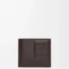 Portafoglio bifold in pelle di vitello satinata marrone scuro Portafoglio bifold in pelle di vitello satinata marrone scuro
