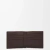 Portafoglio bifold in pelle di vitello satinata marrone scuro Portafoglio bifold in pelle di vitello satinata marrone scuro