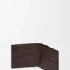 Portafoglio bifold in pelle di vitello satinata marrone scuro Portafoglio bifold in pelle di vitello satinata marrone scuro
