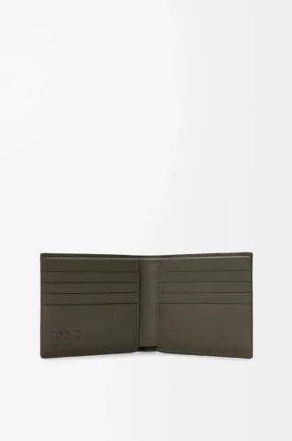 Portafoglio bifold Puzzle in classica pelle di vitello Dark Khaki