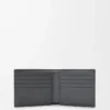 Portafoglio bifold Puzzle in classica pelle di vitello Grigio asfalto/Blu tempesta