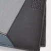 Portafoglio bifold Puzzle in classica pelle di vitello Grigio asfalto/Blu tempesta
