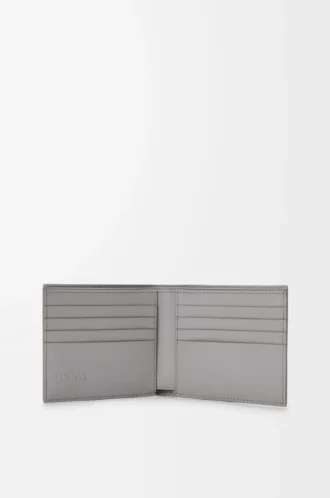 Portafoglio bifold Puzzle in classica pelle di vitello marrone invernale/grigio cenere