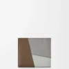 Portafoglio bifold Puzzle in classica pelle di vitello marrone invernale/grigio cenere