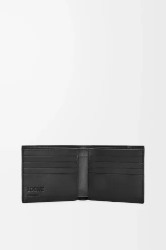 Portafoglio bifold Puzzle in classica pelle di vitello nera
