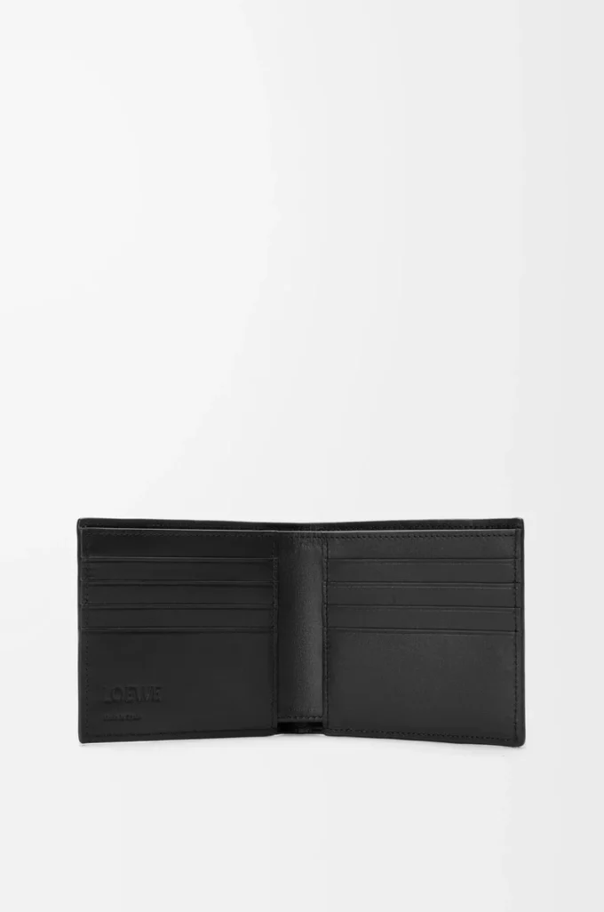 Portafoglio bifold Puzzle in morbida pelle di vitello martellata Nero Portafoglio bifold Puzzle in morbida pelle di vitello martellata Nero