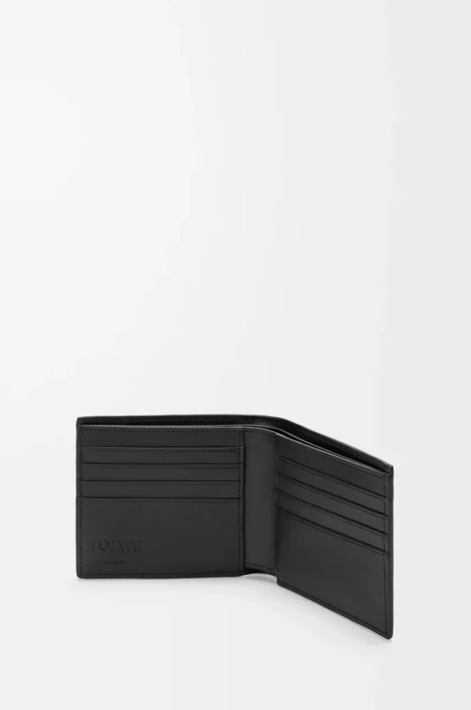 Portafoglio bifold Puzzle in morbida pelle di vitello martellata Nero Portafoglio bifold Puzzle in morbida pelle di vitello martellata Nero