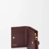Portafoglio compatto con nodo in pelle di anguilla Dark Burgundy