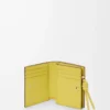 Portafoglio compatto con nodo in pelle di vitello nappa lucida Dark Burgundy/Light Citrine