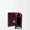 Portafoglio compatto con zip in morbida pelle di vitello martellata Dirty Mauve/Squirrel
