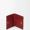 Portafoglio compatto e sottile in pelle di vitello classica rosso bruciato Portafoglio compatto e sottile in pelle di vitello classica rosso bruciato