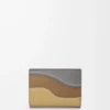 Portafoglio compatto Landscape in pelle di vitello nappa Sparkling Grey/Butter