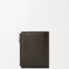 Portafoglio compatto slim Panta in pelle di vitello lucida Vintage Brown