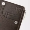 Portafoglio compatto slim Panta in pelle di vitello lucida Vintage Brown