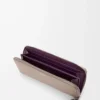 Portafoglio con chiusura a zip e nodo in pelle di vitello nappa lucida Clay/Plum Portafoglio con chiusura a zip e nodo in pelle di vitello nappa lucida Clay/Plum