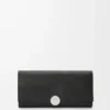 Portafoglio continentale Pebble in pelle di vitello mini grain Nero Portafoglio continentale Pebble in pelle di vitello mini grain Nero