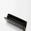Portafoglio slim con chiusura a zip e nodo in pelle di anguilla Nero Portafoglio slim con chiusura a zip e nodo in pelle di anguilla Nero