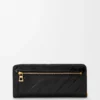 Portafoglio slim con chiusura a zip e nodo in pelle di anguilla Nero Portafoglio slim con chiusura a zip e nodo in pelle di anguilla Nero