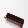 Portafoglio slim con zip e nodo in pelle di anguilla Dark Burgundy Portafoglio slim con zip e nodo in pelle di anguilla Dark Burgundy