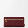 Portafoglio slim con zip e nodo in pelle di anguilla Dark Burgundy Portafoglio slim con zip e nodo in pelle di anguilla Dark Burgundy