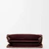 Portafoglio slim con zip e nodo in pelle di anguilla Dark Burgundy Portafoglio slim con zip e nodo in pelle di anguilla Dark Burgundy