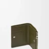 Portafoglio sottile e compatto in classica pelle di vitello martellata Dark Khaki Portafoglio sottile e compatto in classica pelle di vitello martellata Dark Khaki