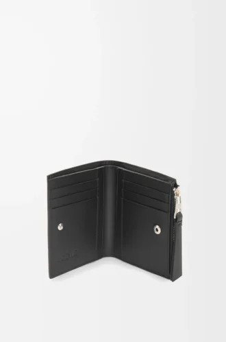 Portafoglio sottile e compatto Puzzle in classica pelle di vitello Nero