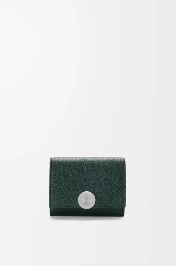 Portafoglio trifold in pelle di vitello martellata Sherwood