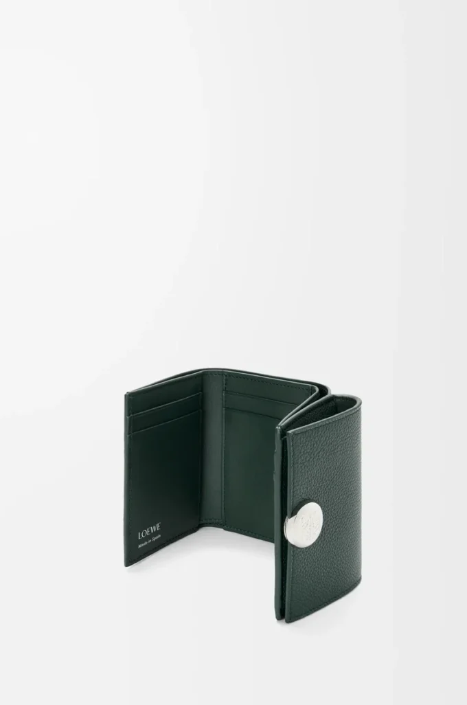 Portafoglio trifold in pelle di vitello martellata Sherwood